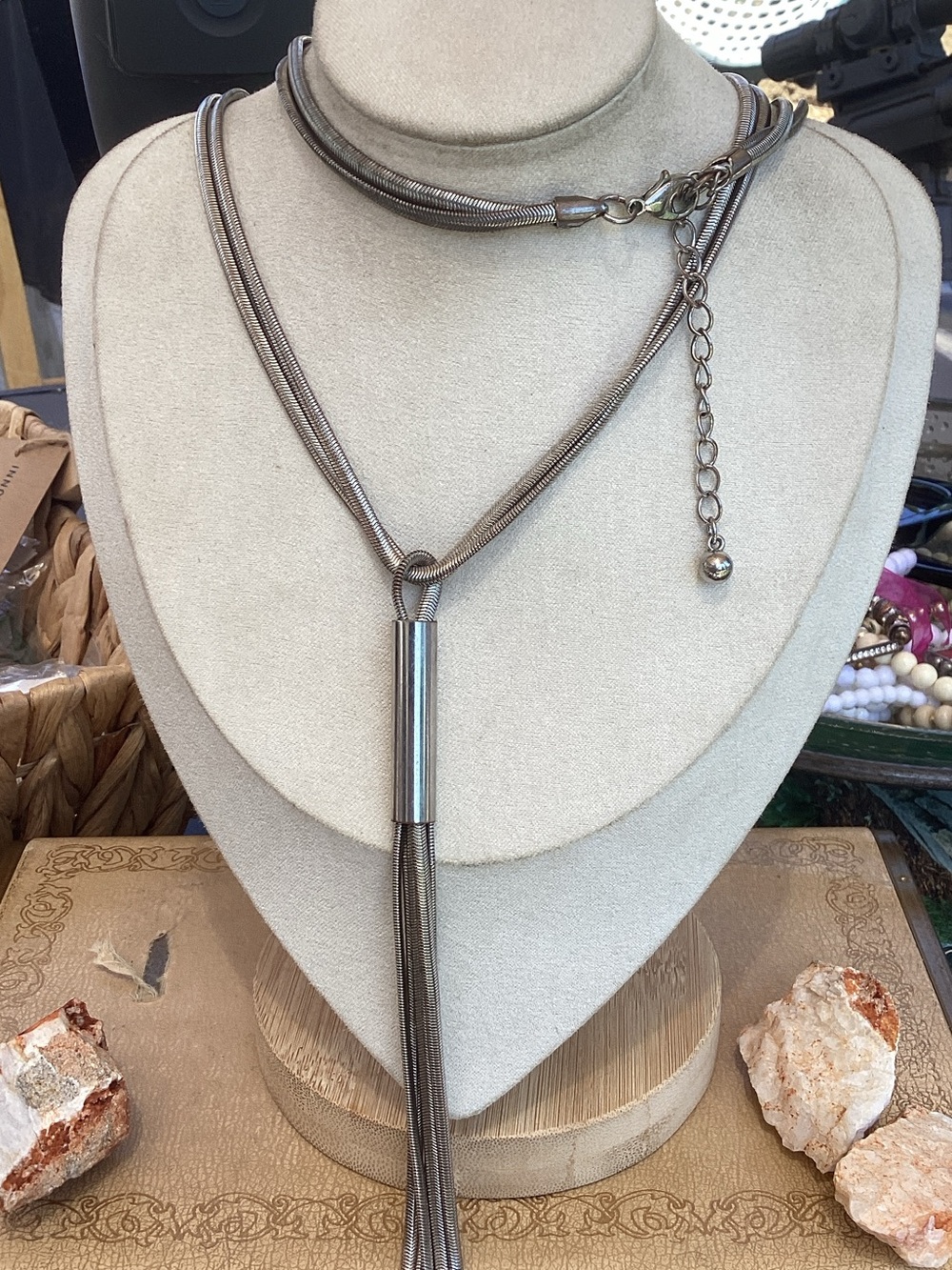Liquid Sterling Silver Tassel Y-Necklace - Unbranded